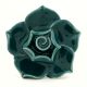 Forest Green Rose Ceramic Dresser Knob