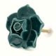 Forest Green Rose Ceramic Dresser Knob