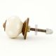 Cream White Polka Dot Small Dresser Knob