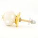 Cream White Polka Dot Small Dresser Knob
