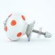 Orange White Polka Dot Cabinet Knob