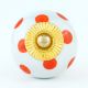 Orange White Polka Dot Cabinet Knob