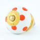 Orange White Polka Dot Cabinet Knob