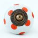 Orange White Polka Dot Cabinet Knob