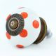 Orange White Polka Dot Cabinet Knob