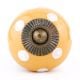 Mustard White Polka Ceramic Almirah Knob