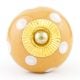Mustard White Polka Ceramic Almirah Knob