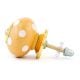Mustard White Polka Ceramic Almirah Knob