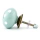 Light Green White Polka Ceramic Knob