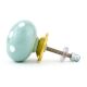 Light Green White Polka Ceramic Knob