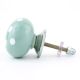 Light Green White Polka Ceramic Knob