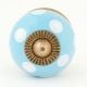 Turquoise Polka Dot Small Ceramic Dresser Knobs
