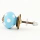 Turquoise Polka Dot Small Ceramic Dresser Knobs