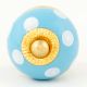 Turquoise Polka Dot Small Ceramic Dresser Knobs