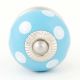 Turquoise Polka Dot Small Ceramic Dresser Knobs