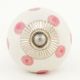 White Pink Dot Ceramic Drawer Knob