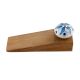 Turquoise Floral Crackle Ceramic Wooden Door Stopper