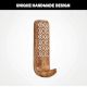 Wooden Brown White Pattern Adhesive Hook - Pack of 3