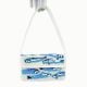 Handmade Beaded Shoulder Bag White & Blue Fish Pattern