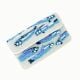 Handmade Beaded Shoulder Bag White & Blue Fish Pattern
