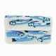 Handmade Beaded Shoulder Bag White & Blue Fish Pattern