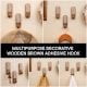 Brown And White Decorative Wooden Adhesive Wall Hook