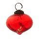 Red Vintage Turnip Shaped Leaf Cut Glass Christmas Ornament
