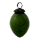 Green Floral Pattern Glass Christmas Ornament