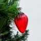 Vintage style Ribbed Red Glass Christmas Ornament