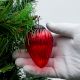 Vintage style Ribbed Red Glass Christmas Ornament