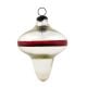Silver Mercury Red stripe Glass Christmas Ornament