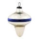 Silver Mercury Blue stripe Glass Christmas Ornament