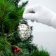 Silver Vintage style Glass Christmas Ornament