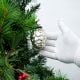 Silver Vintage style Glass Christmas Ornament