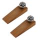 2 Pieces Black Sunflower Crackle Wooden Door Stopper