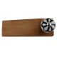 2 Pieces Black Sunflower Crackle Wooden Door Stopper