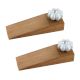 2 Pieces Steel Grey Ceramic Crackle Wooden Door Stopper