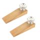 2 Pieces White Etched Ceramic Floral Door Stopper