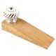 2 Pieces White Etched Ceramic Floral Door Stopper