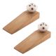 2 Pieces Brown Dotted Ceramic Floral Door Stopper