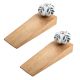 2 Pieces White Green Leaf Melon Ceramic Wooden Door Stopper