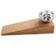 2 Pieces White Green Leaf Melon Ceramic Wooden Door Stopper