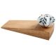 2 Pieces White Green Leaf Melon Ceramic Wooden Door Stopper