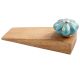2 Pieces Light Blue Golden Leaf Big Melon Ceramic Wooden Door Stopper