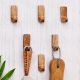 Small Natural Wooden No Drill Adheshive Wall Hook