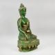 Handcrafted Brass Buddha Murti Green Patina Meditation Statue