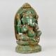 Handcrafted Brass Ganesha Murti Green Antique Finish Idol
