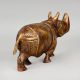 Handcrafted Brass Rhino Murti Decorative Animal Showpiece