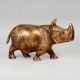Handcrafted Brass Rhino Murti Decorative Animal Showpiece