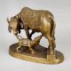 Handcrafted Brass Kamadhenu Cow Calf Murti Pooja Idol